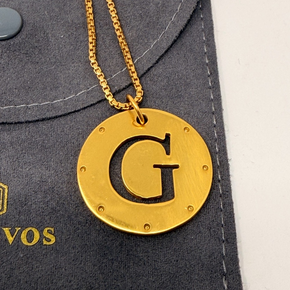 Julie Vos Gold “G” Initial Pendant Necklace